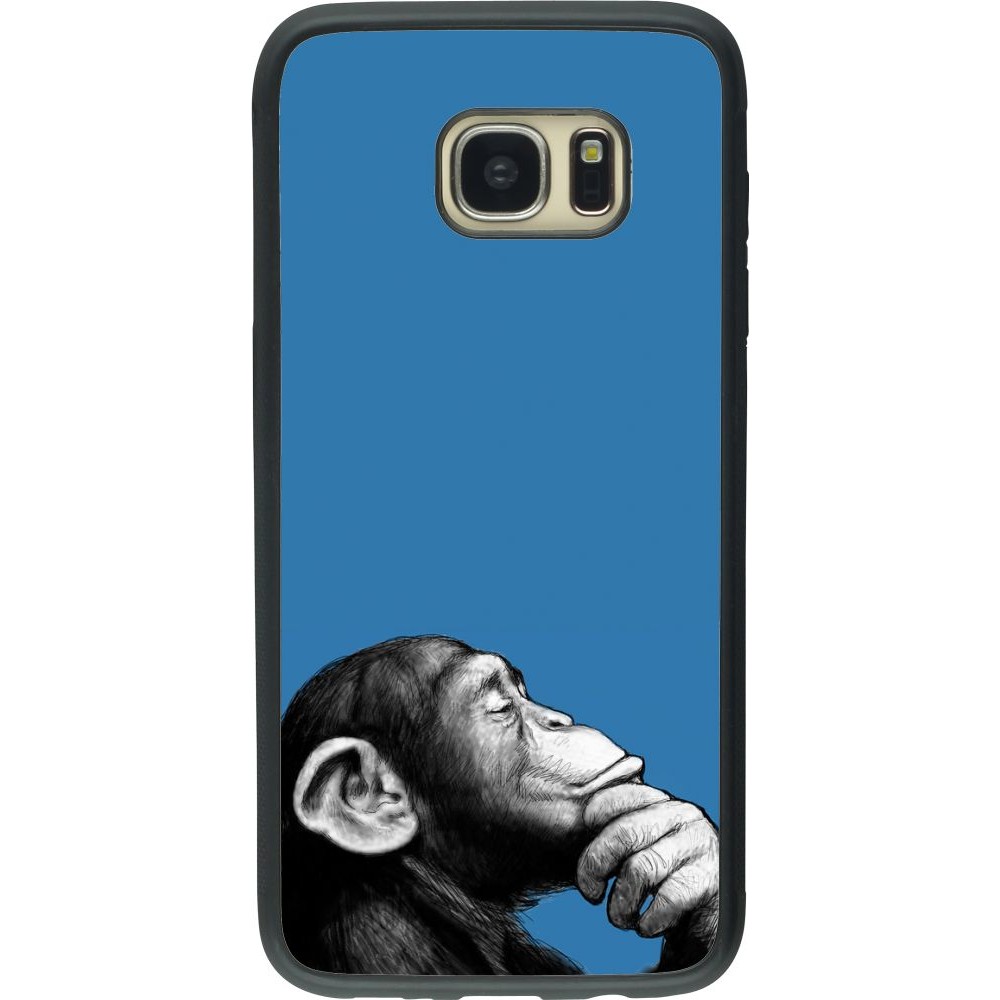 Hülle Samsung Galaxy S7 edge - Silikon schwarz Monkey Pop Art