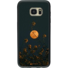 Coque Samsung Galaxy S7 edge - Silicone rigide noir Moon Flowers