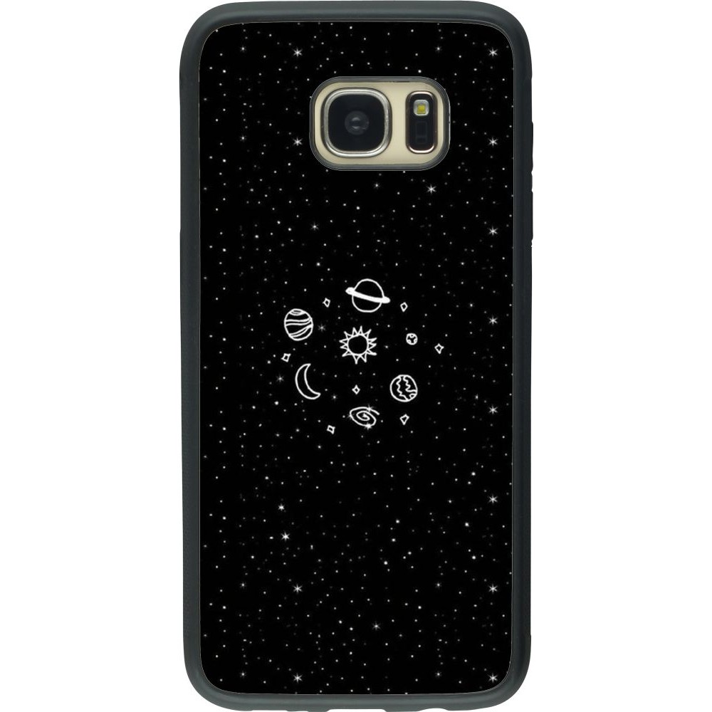 Hülle Samsung Galaxy S7 edge - Silikon schwarz Space Doodle