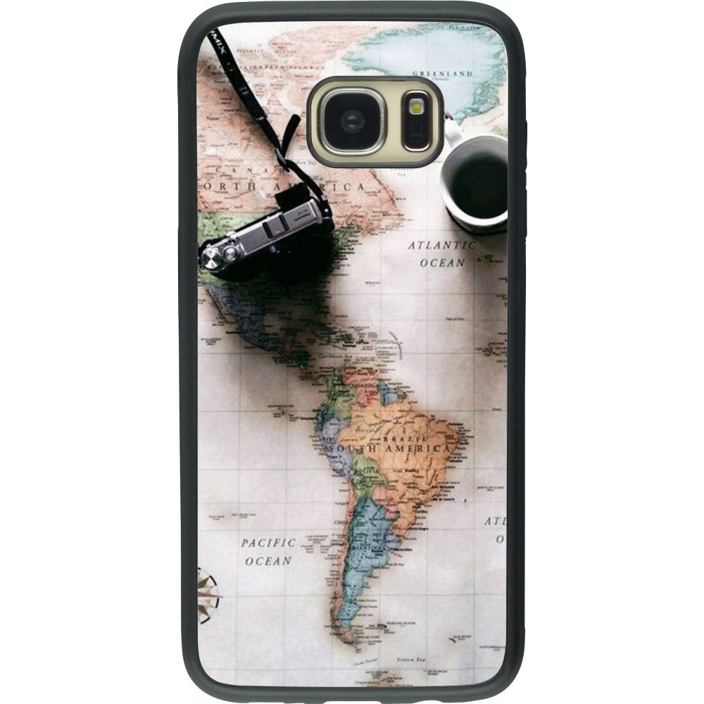 Coque Samsung Galaxy S7 edge - Silicone rigide noir Travel 01