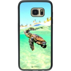 Coque Samsung Galaxy S7 edge - Silicone rigide noir Turtle Underwater
