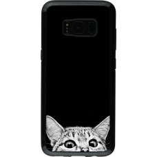 Coque Samsung Galaxy S8 - Hybrid Armor noir Cat Looking Up Black