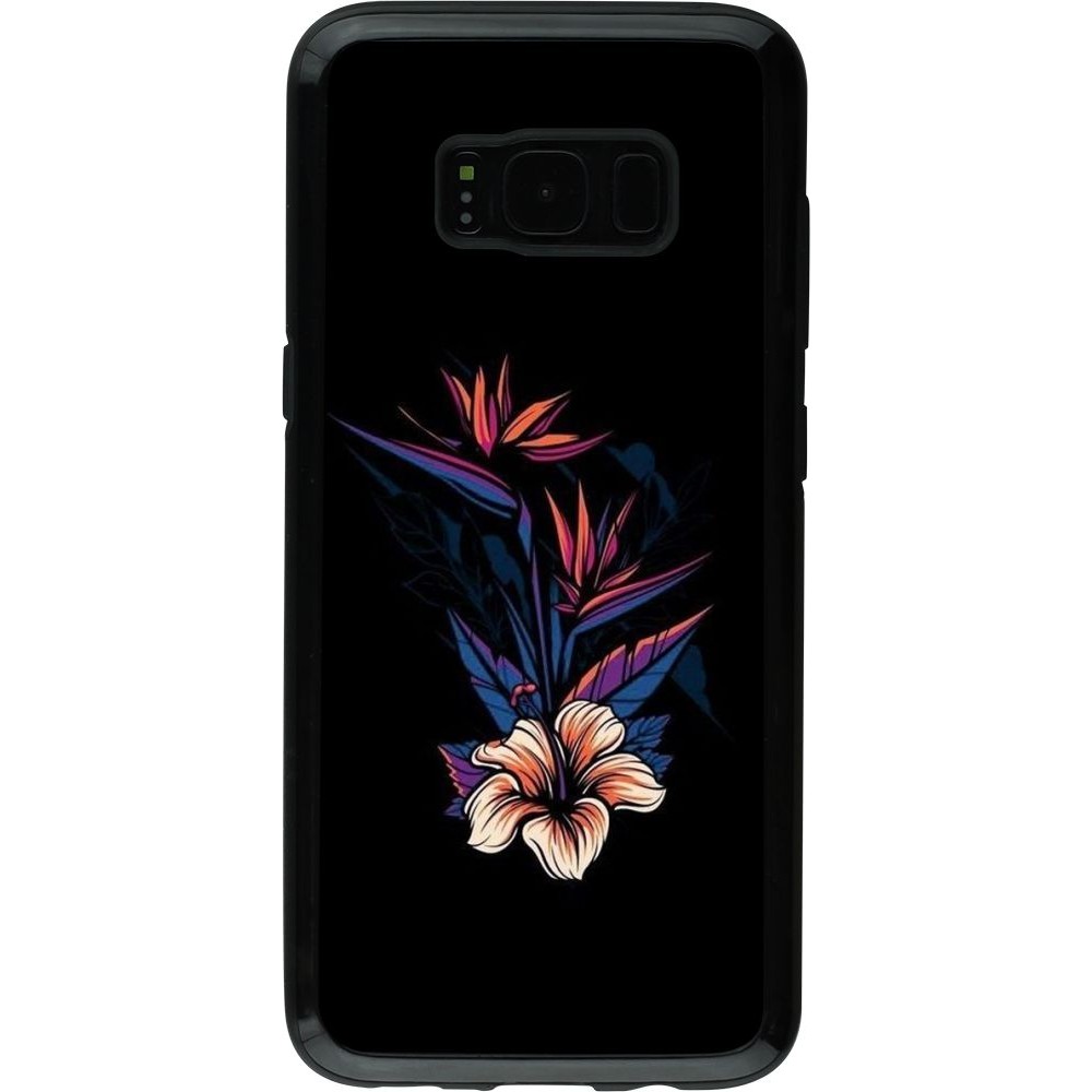 Coque Samsung Galaxy S8 - Hybrid Armor noir Dark Flowers