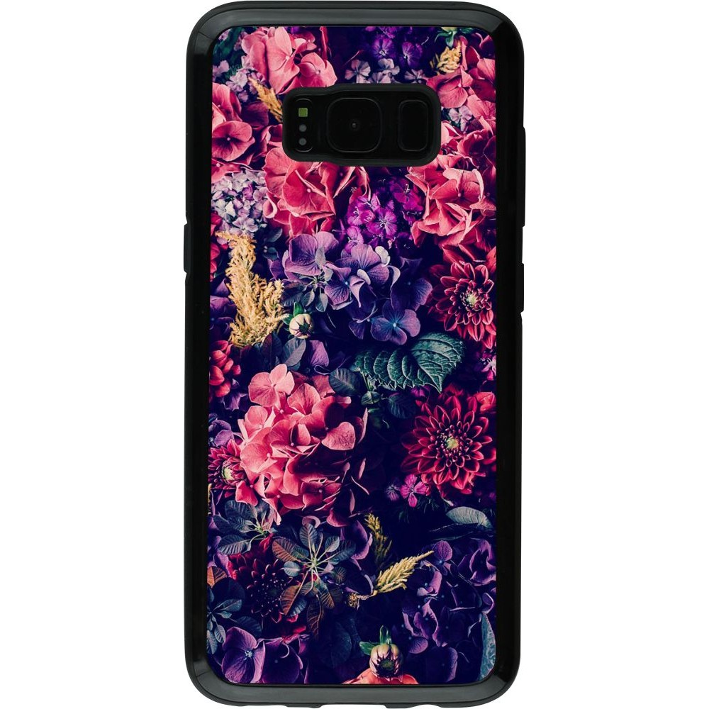 Coque Samsung Galaxy S8 - Hybrid Armor noir Flowers Dark