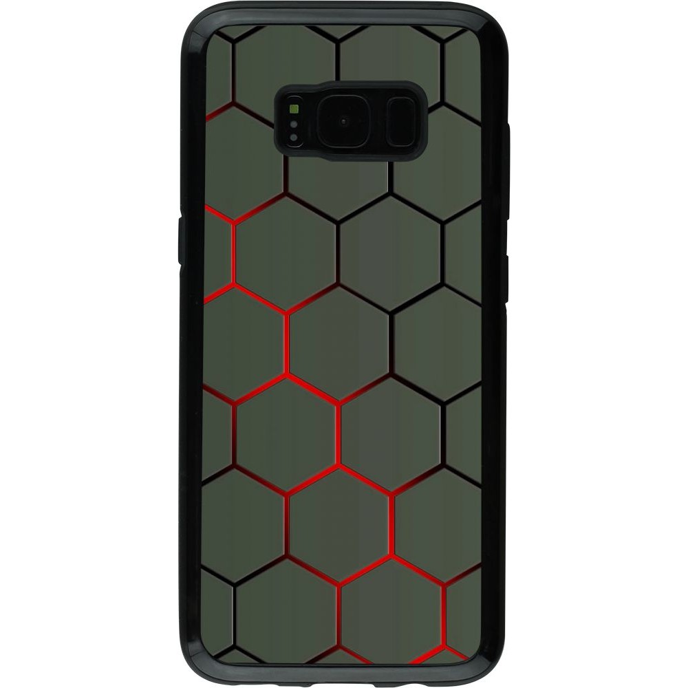 Coque Samsung Galaxy S8 - Hybrid Armor noir Geometric Line red