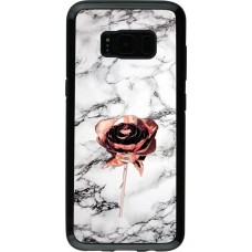 Coque Samsung Galaxy S8 - Hybrid Armor noir Marble Rose Gold