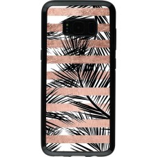 Coque Samsung Galaxy S8 - Hybrid Armor noir Palm trees gold stripes