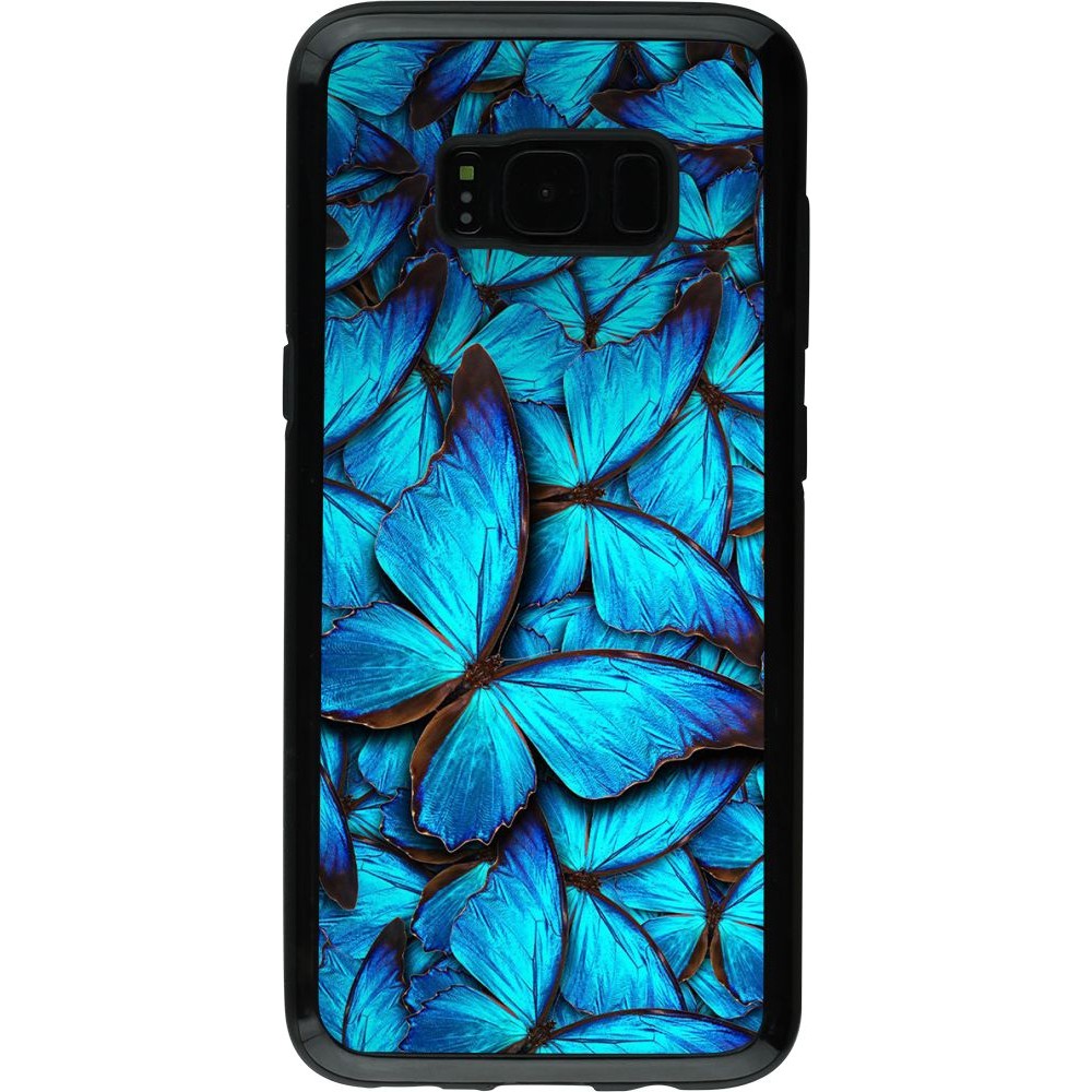 Coque Samsung Galaxy S8 - Hybrid Armor noir Papillon - Bleu