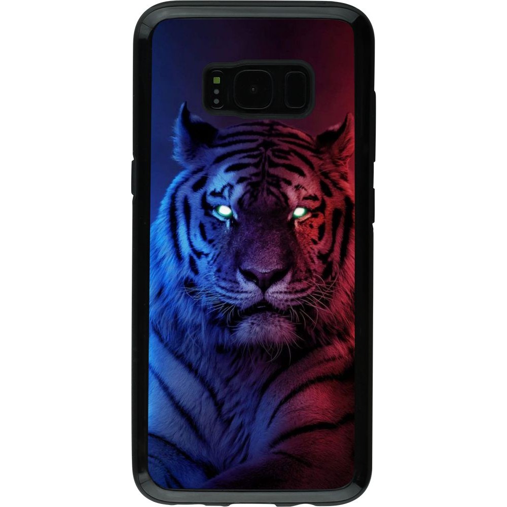 Coque Samsung Galaxy S8 - Hybrid Armor noir Tiger Blue Red