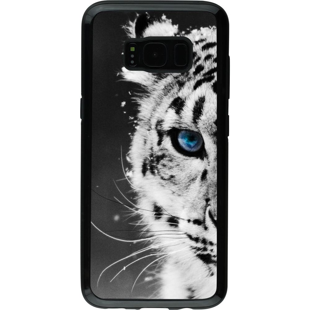 Coque Samsung Galaxy S8 - Hybrid Armor noir White tiger blue eye