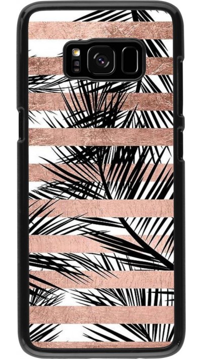 Coque Samsung Galaxy S8 - Palm trees gold stripes