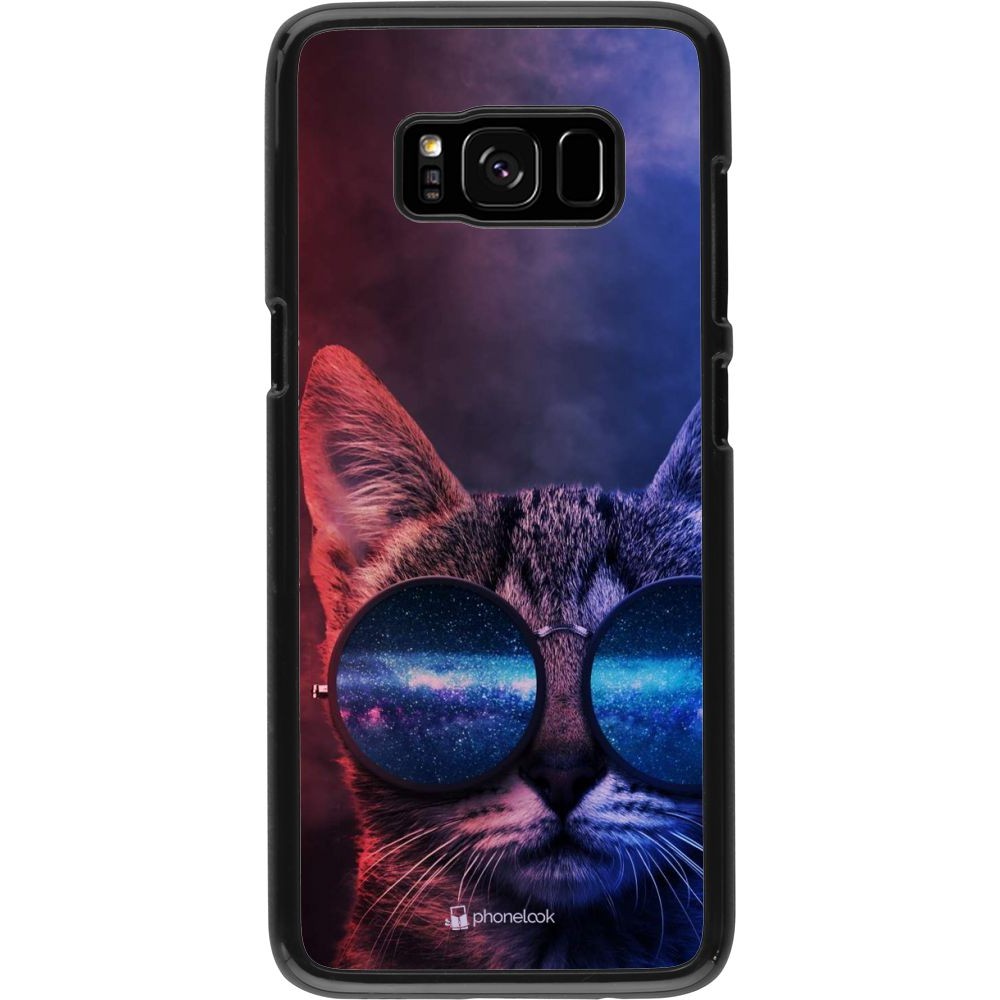 Coque Samsung Galaxy S8 - Red Blue Cat Glasses