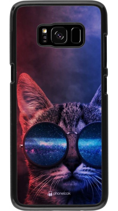 Hülle Samsung Galaxy S8 - Red Blue Cat Glasses