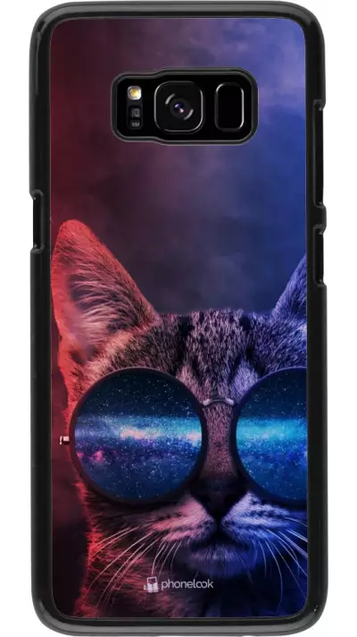 Coque Samsung Galaxy S8 - Red Blue Cat Glasses