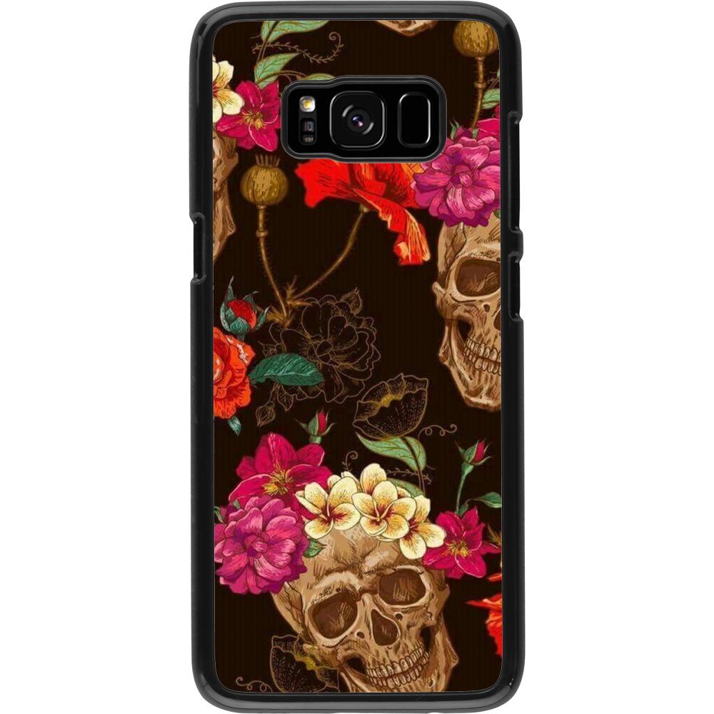 Hülle Samsung Galaxy S8 - Skulls and flowers