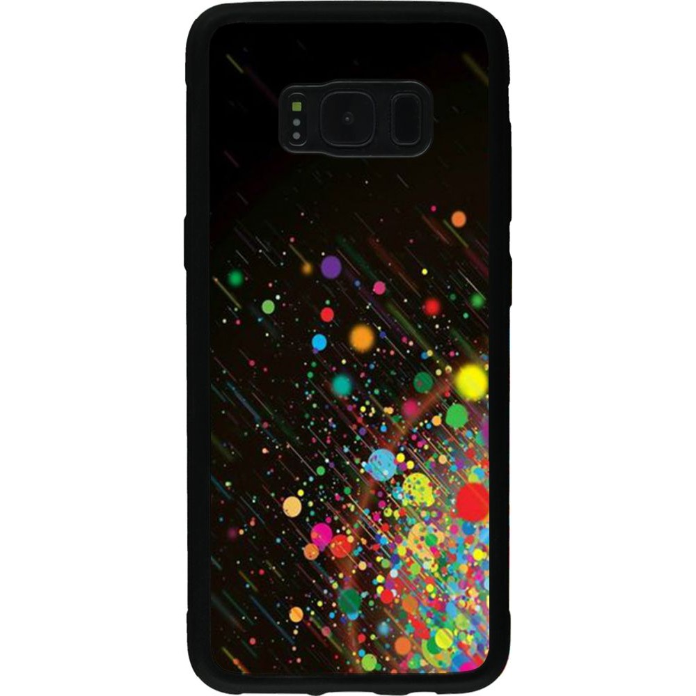 Coque Samsung Galaxy S8 - Silicone rigide noir Abstract bubule lines