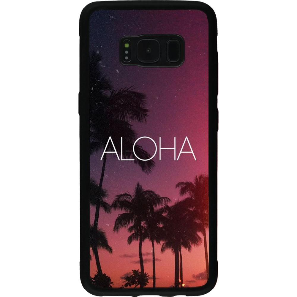Coque Samsung Galaxy S8 - Silicone rigide noir Aloha Sunset Palms