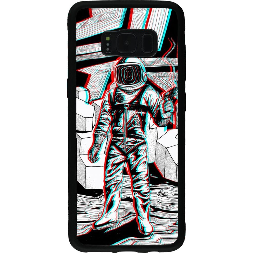 Coque Samsung Galaxy S8 - Silicone rigide noir Anaglyph Astronaut
