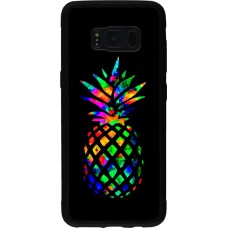 Coque Samsung Galaxy S8 - Silicone rigide noir Ananas Multi-colors