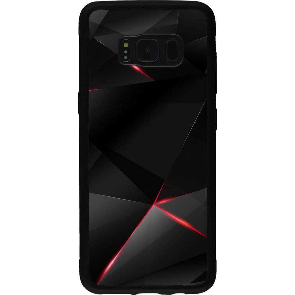 Coque Samsung Galaxy S8 - Silicone rigide noir Black Red Lines