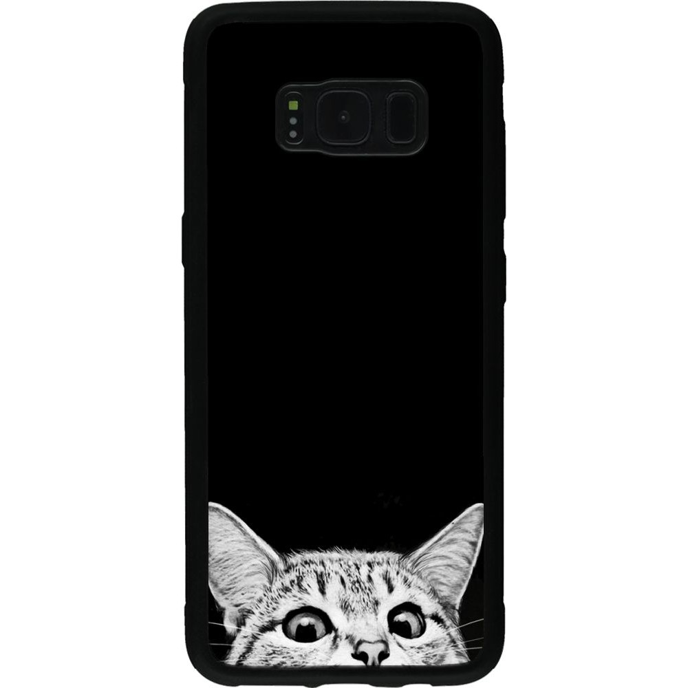 Coque Samsung Galaxy S8 - Silicone rigide noir Cat Looking Up Black