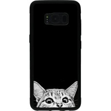 Coque Samsung Galaxy S8 - Silicone rigide noir Cat Looking Up Black