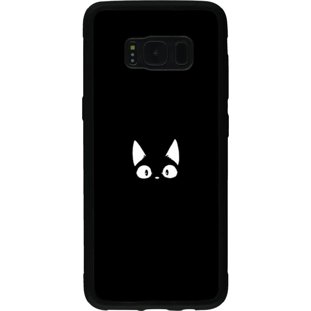 Coque Samsung Galaxy S8 - Silicone rigide noir Funny cat on black