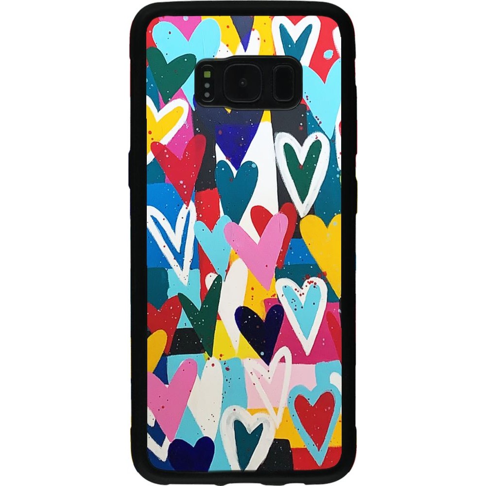 Hülle Samsung Galaxy S8 - Silikon schwarz Joyful Hearts