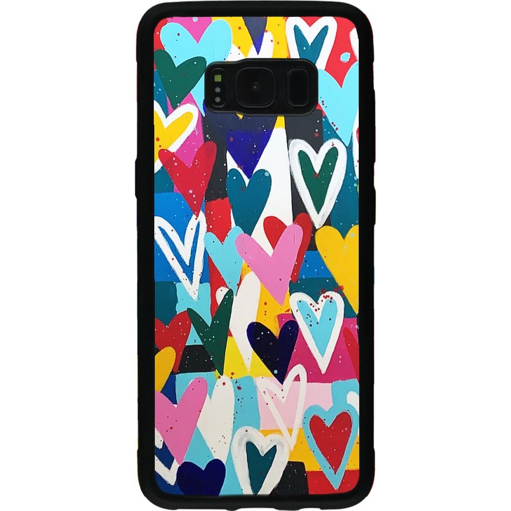 Coque Samsung Galaxy S8 - Silicone rigide noir Joyful Hearts