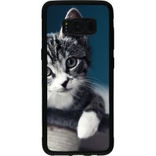 Coque Samsung Galaxy S8 - Silicone rigide noir Meow 23