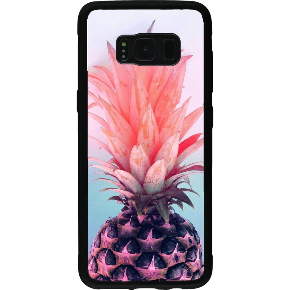 Coque Samsung Galaxy S8 - Silicone rigide noir Purple Pink Pineapple