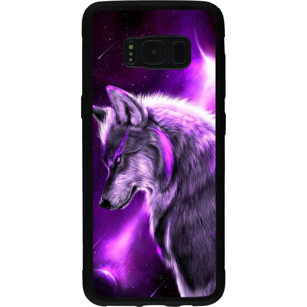 Coque Samsung Galaxy S8 - Silicone rigide noir Purple Sky Wolf