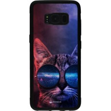 Coque Samsung Galaxy S8 - Silicone rigide noir Red Blue Cat Glasses