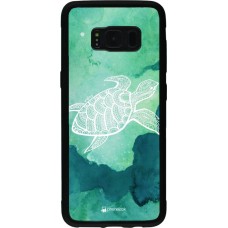 Coque Samsung Galaxy S8 - Silicone rigide noir Turtle Aztec Watercolor