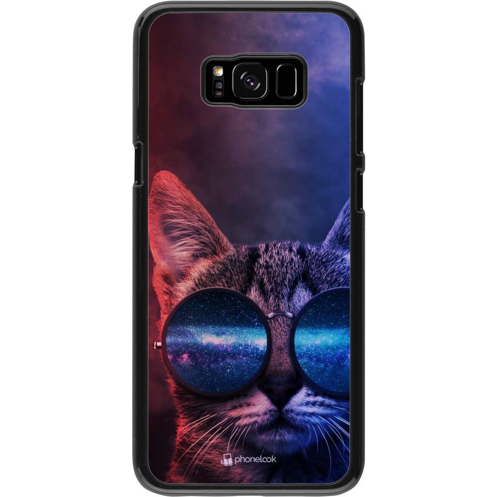 Hülle Samsung Galaxy S8+ - Red Blue Cat Glasses