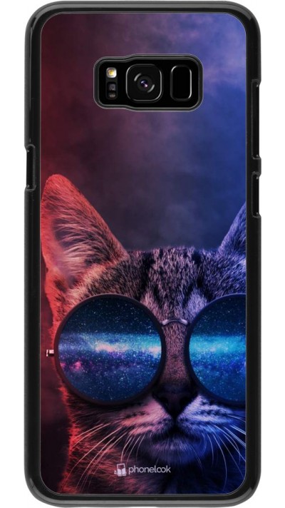 Coque Samsung Galaxy S8+ - Red Blue Cat Glasses