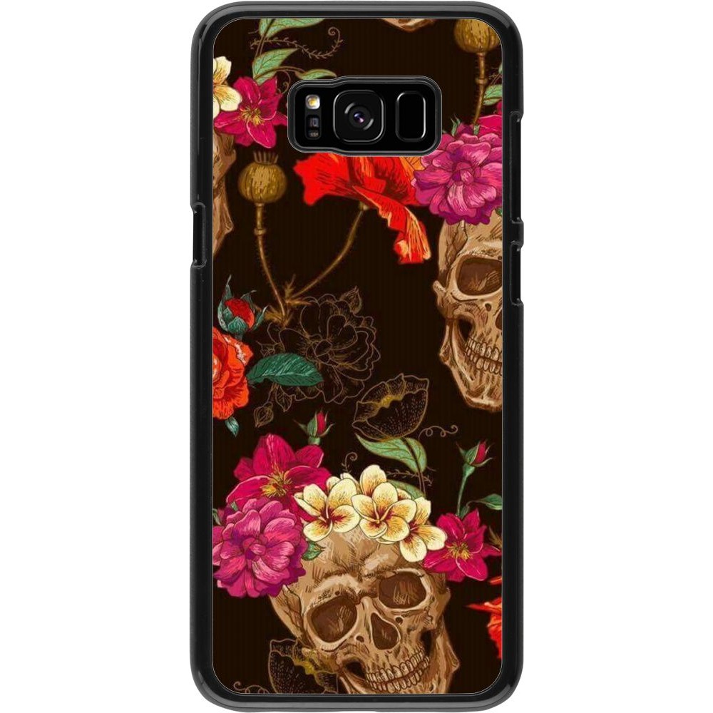 Hülle Samsung Galaxy S8+ - Skulls and flowers