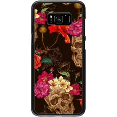 Hülle Samsung Galaxy S8+ - Skulls and flowers