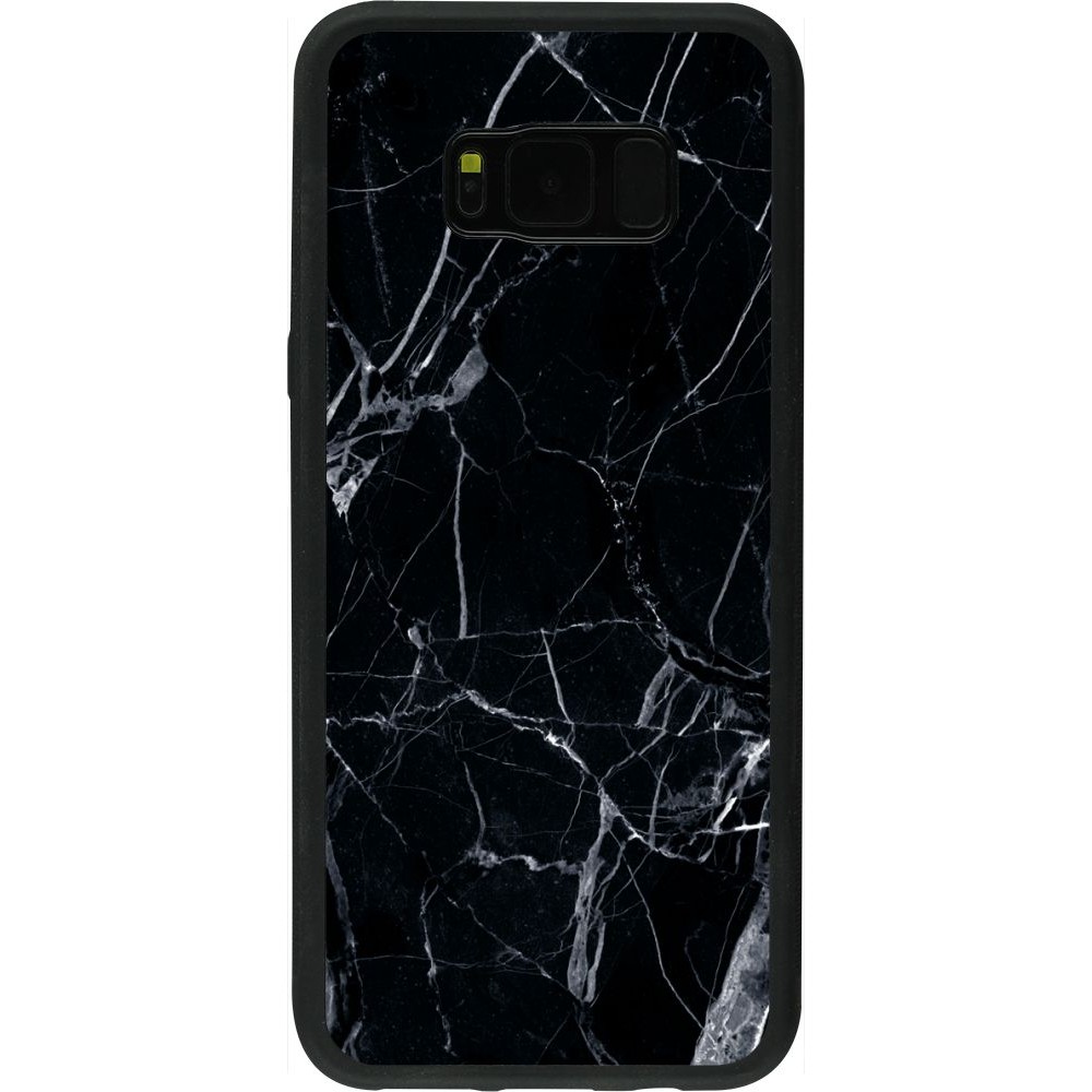 Hülle Samsung Galaxy S8+ - Silikon schwarz Marble Black 01