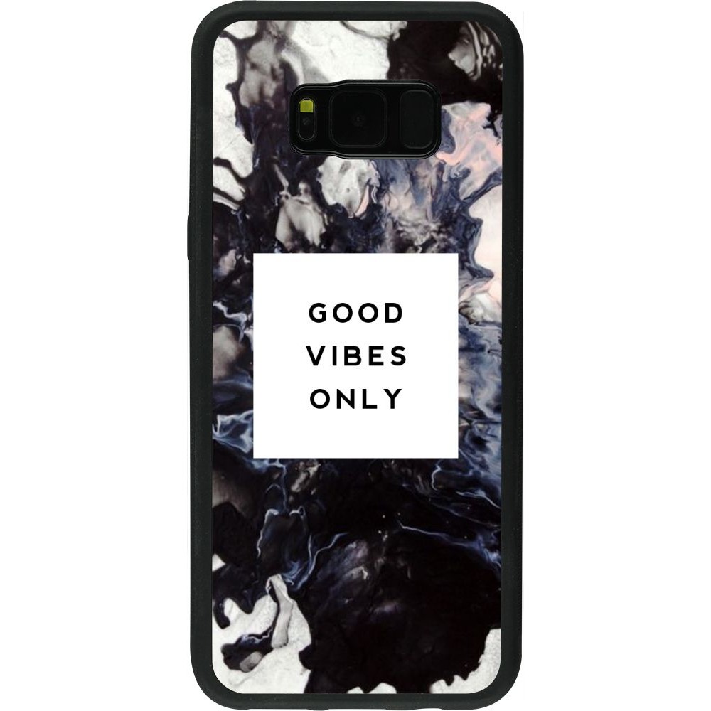 Coque Samsung Galaxy S8+ - Silicone rigide noir Marble Good Vibes Only