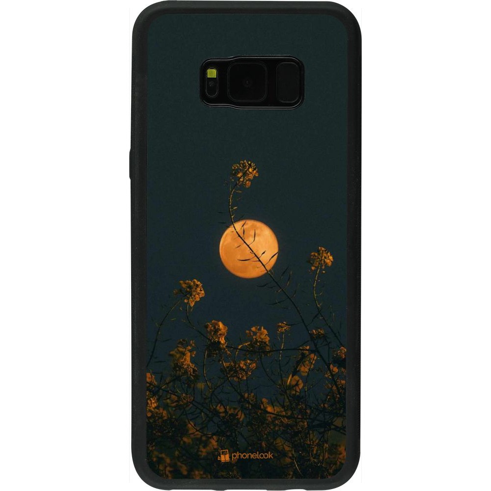 Coque Samsung Galaxy S8+ - Silicone rigide noir Moon Flowers