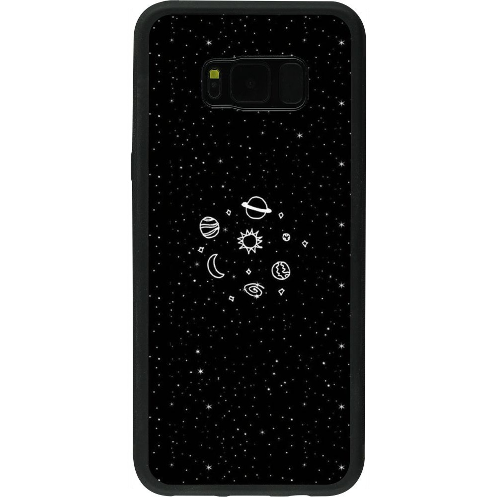 Coque Samsung Galaxy S8+ - Silicone rigide noir Space Doodle