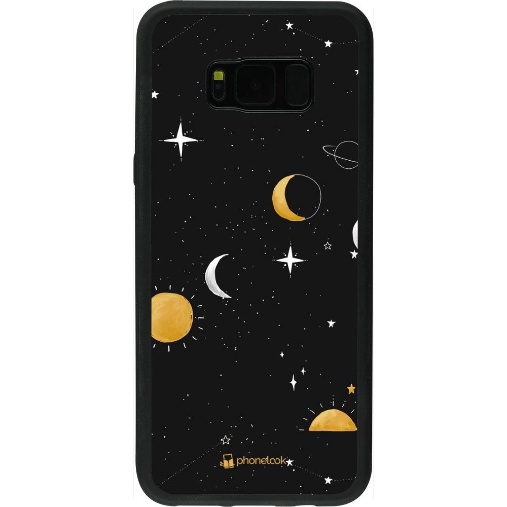 Coque Samsung Galaxy S8+ - Silicone rigide noir Space Vect- Or