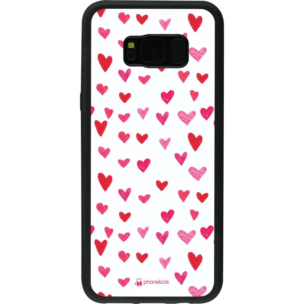 Coque Samsung Galaxy S8+ - Silicone rigide noir Valentine 2022 Many pink hearts