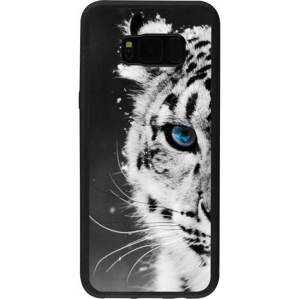 Coque Samsung Galaxy S8+ - Silicone rigide noir White tiger blue eye
