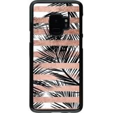 Coque Samsung Galaxy S9 - Palm trees gold stripes