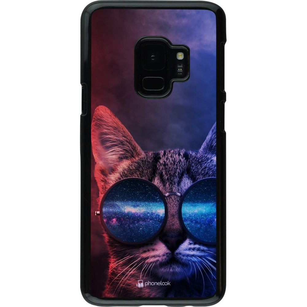 Hülle Samsung Galaxy S9 - Red Blue Cat Glasses