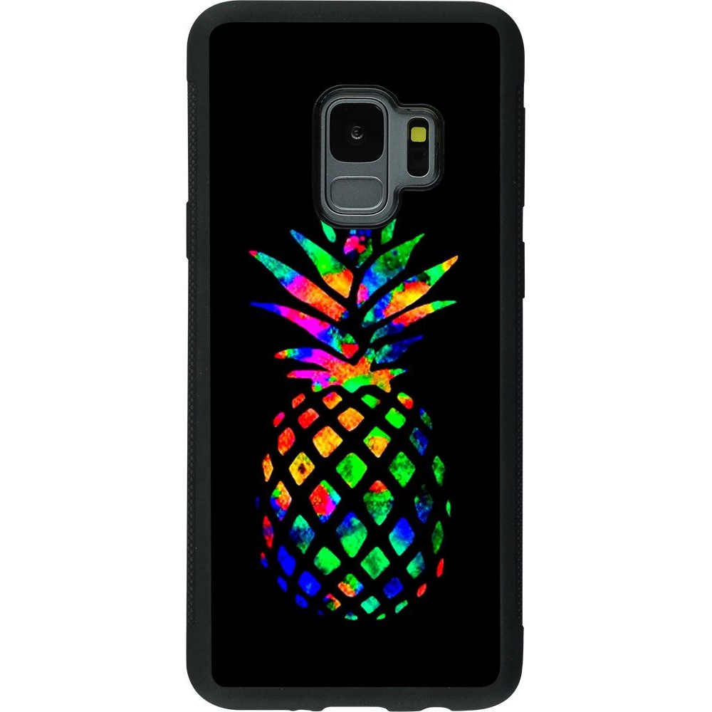 Hülle Samsung Galaxy S9 - Silikon schwarz Ananas Multi-colors
