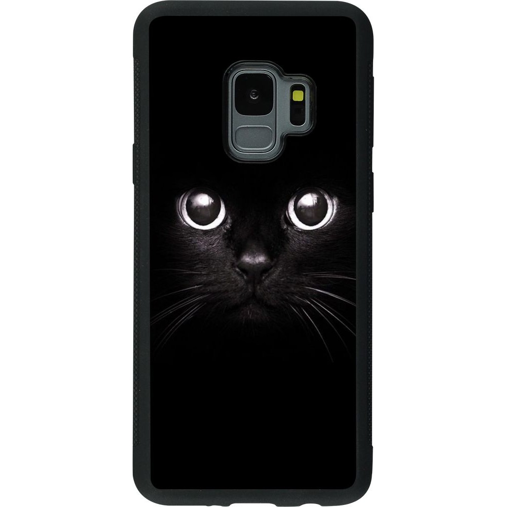 Coque Samsung Galaxy S9 - Silicone rigide noir Cat eyes