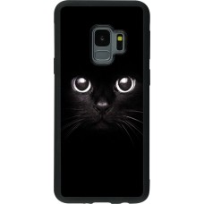 Coque Samsung Galaxy S9 - Silicone rigide noir Cat eyes